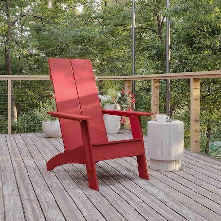 Flash Furniture Red Modern Dual Slat Back Adirondack Chair JJ-C14509-RED-GG